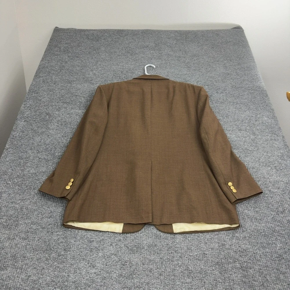 Vintage Andover Reed Blazer Mens 46R Brown Textured Gold‎ Buttons Classic Style